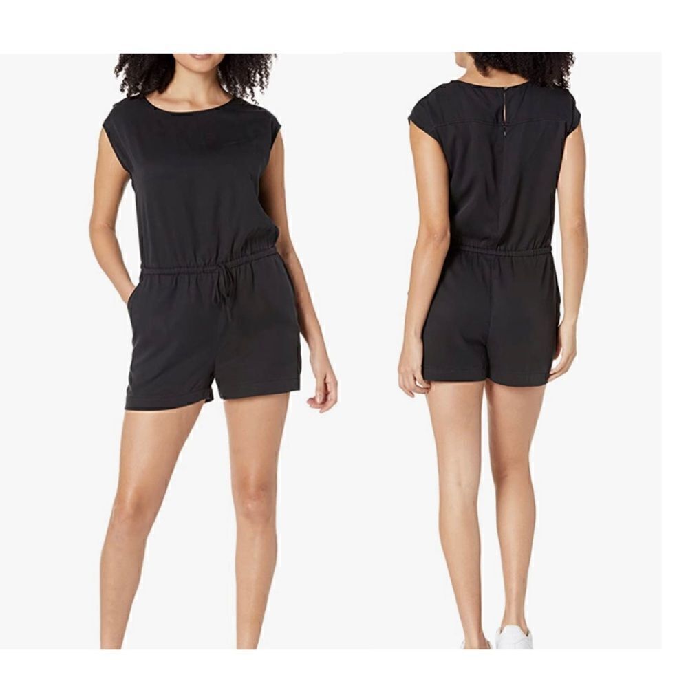 Daily Ritual Women's Tencel Sleeveless V-Back Romper